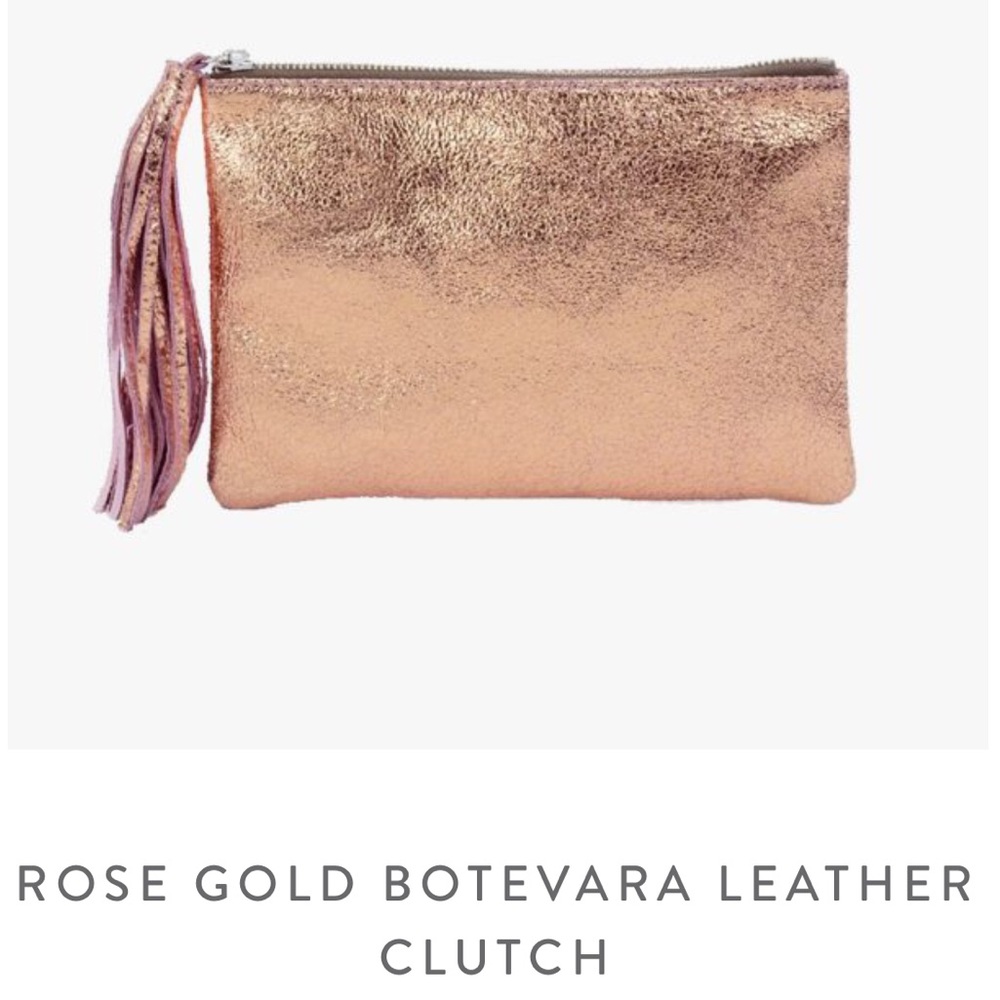 Monserat de Lucca Crinkle Rosegold Leather Pouch
